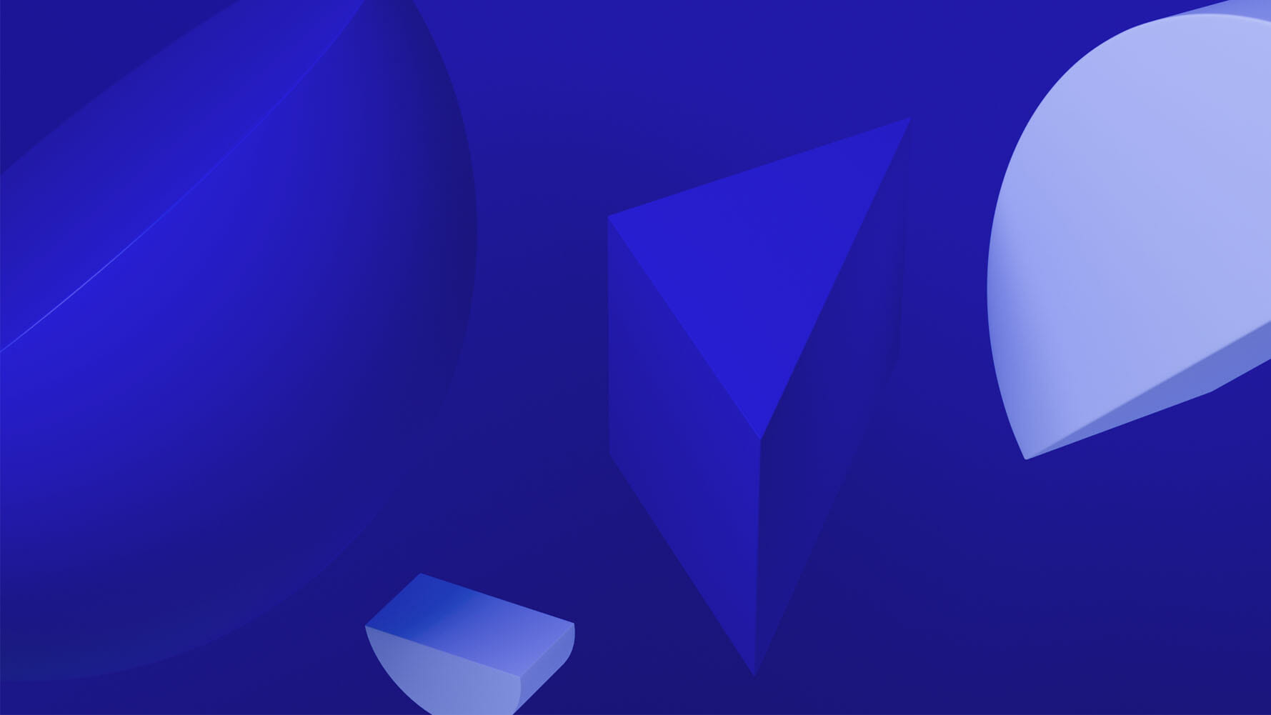 geometric 3d shapes scene deep blue