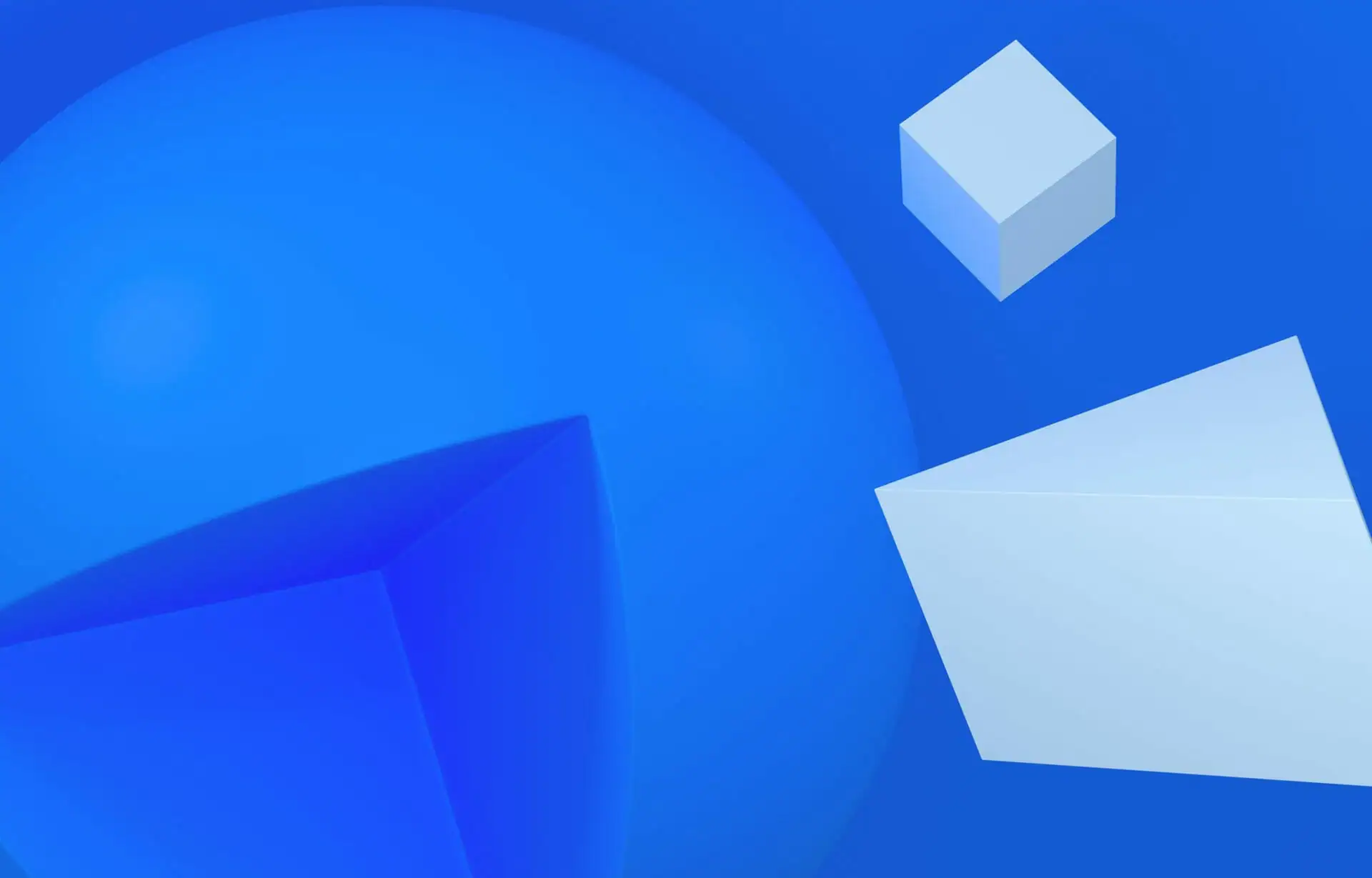 geometric 3d shapes scene blue