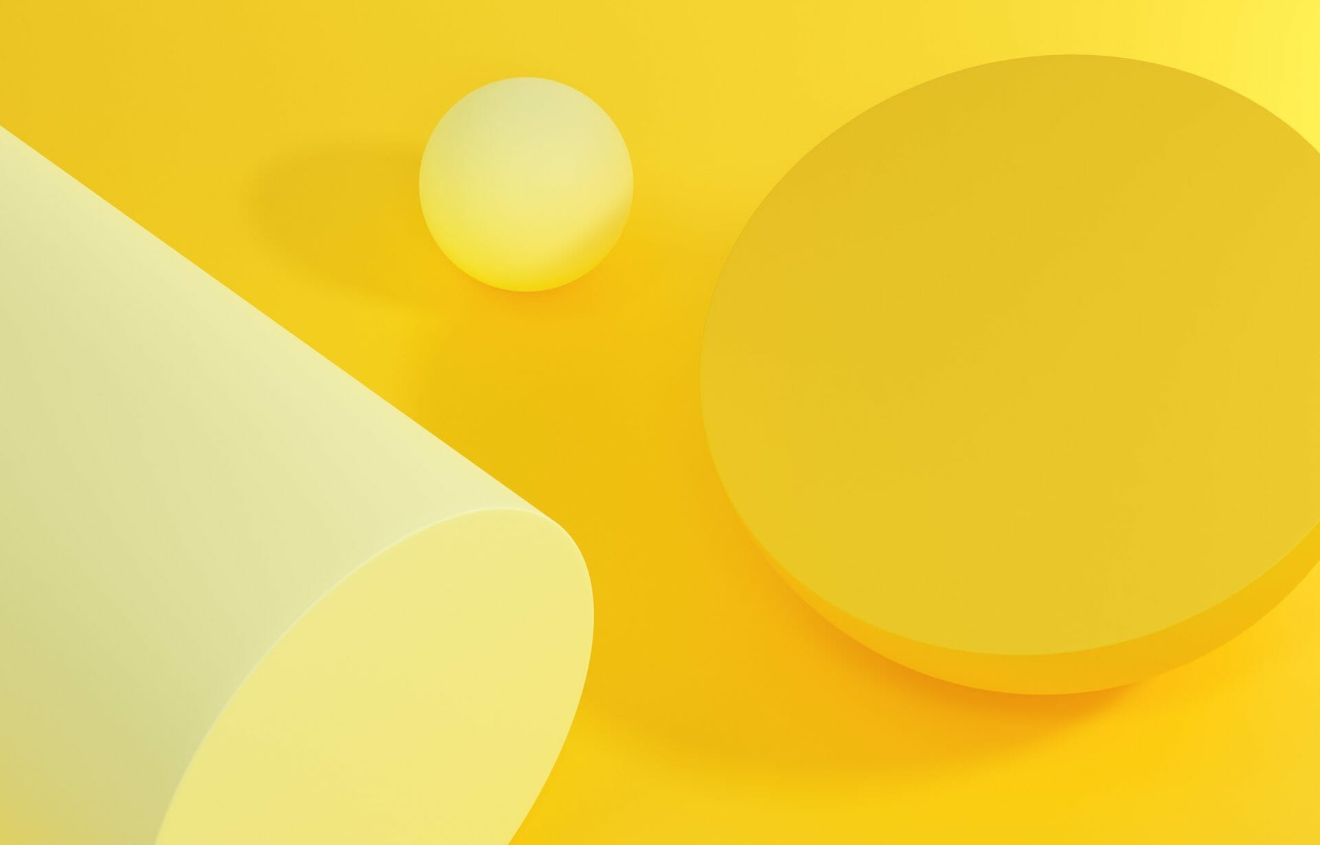 geometric 3d shapes scene yellow